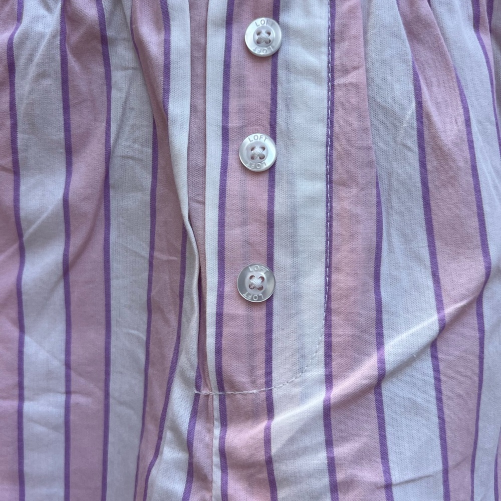 LOFT SLEEP Pink White Stripe Pajama Sleep Shorts Women’s Small - Picture 2 of 6